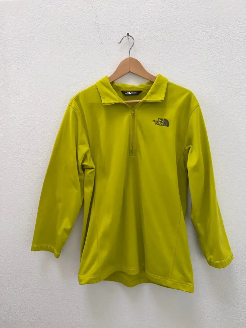 The North Face TKA 100 Glacier 1/4 Zip Fleece Mens Medium Chartreuse Yellow